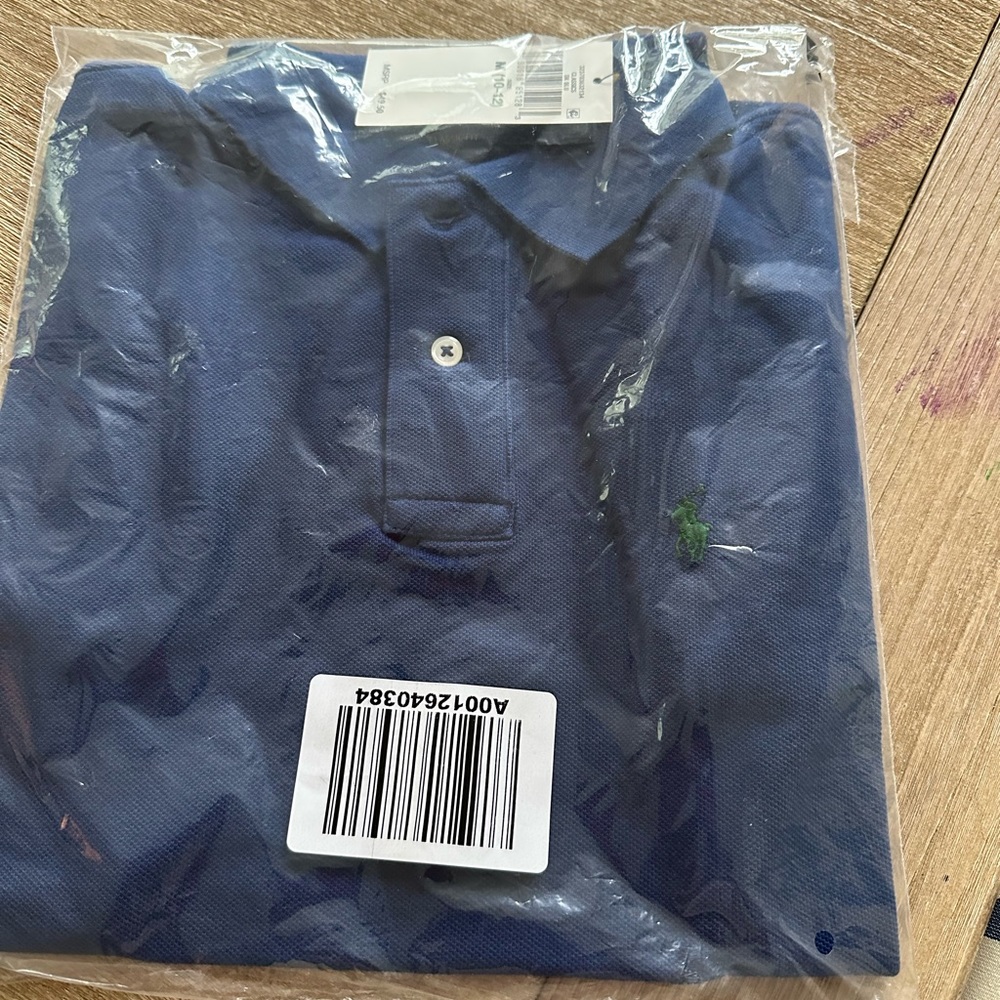 NWT Ralph Lauren Short sleeve the iconic mesh polo navy w/ green size medium